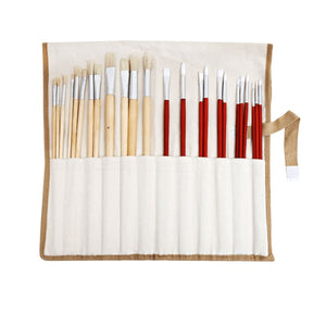 24 Piece Paint Brush Set With Canvas Bag