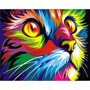 Abstract Cat - Canvastly DIY Paint By Numbers - 
