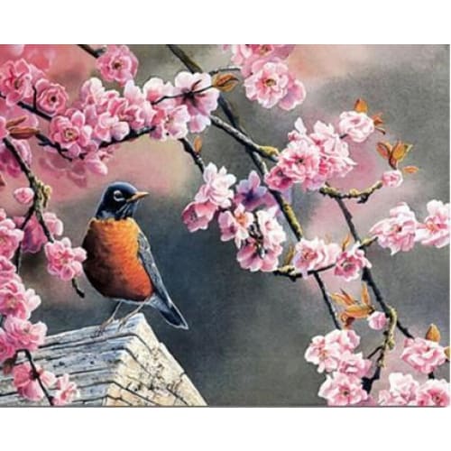 Bird and a Cherrytree – Canvastly DIY Paint By Numbers - 