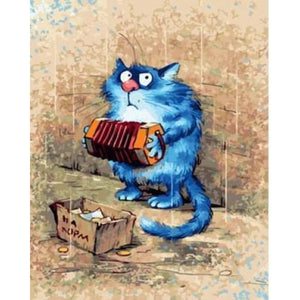 Busker Cat – Canvastly DIY Paint By Numbers - 
