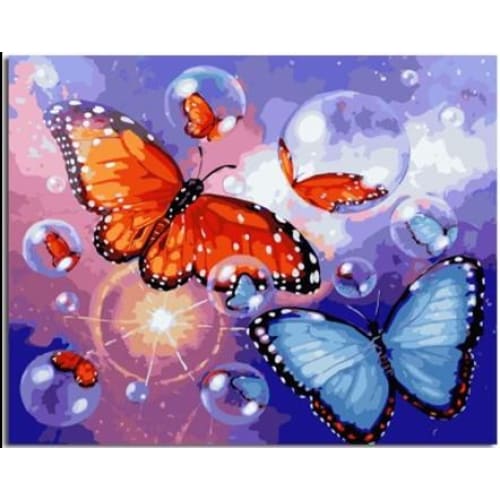 Butterflies and Bubbles – Canvastly DIY Paint by Numbers - 