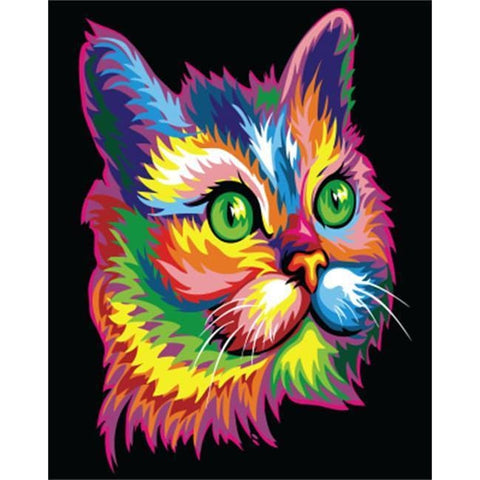 Image of Cat in Colors – Canvastly DIY Paint By Numbers - 
