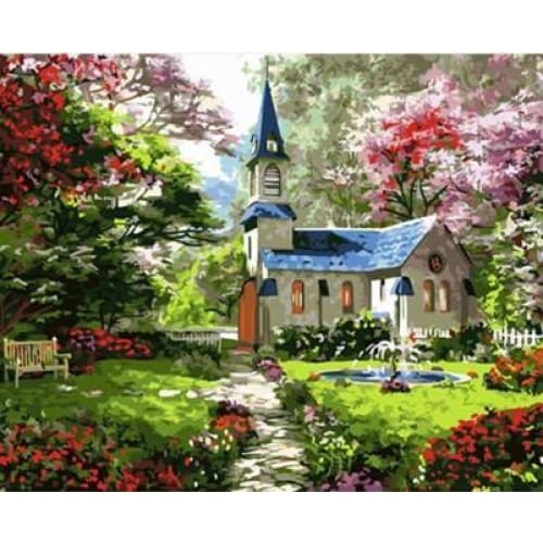 Church in the Forest – Canvastly DIY Paint By Numbers - 
