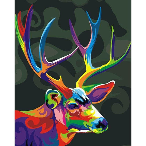 Image of Colorful Deer - Canvastly DIY Paint By Numbers - 