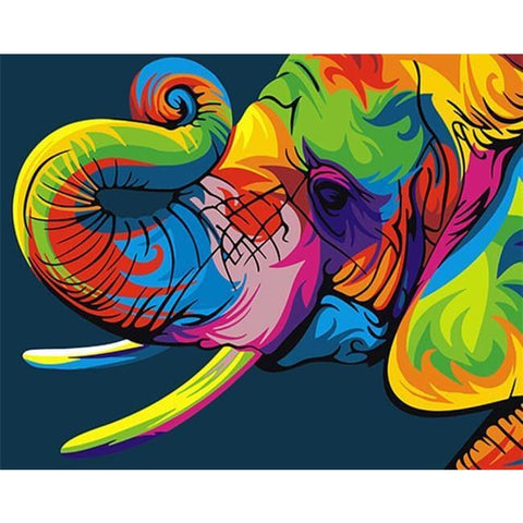 Image of Colorful Elephant – Canvastly DIY Paint By Numbers - 