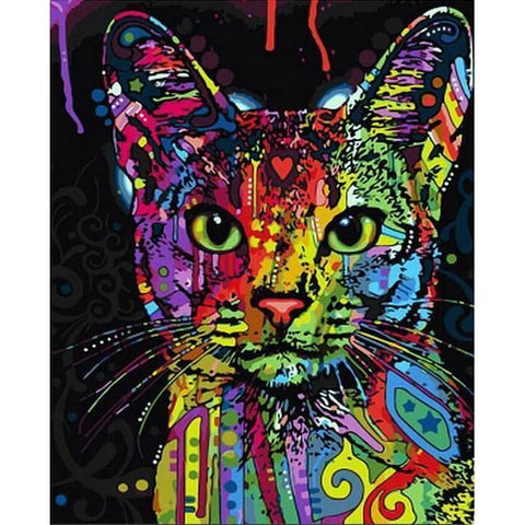 Colourful Cat - Canvastly DIY Paint By Numbers
