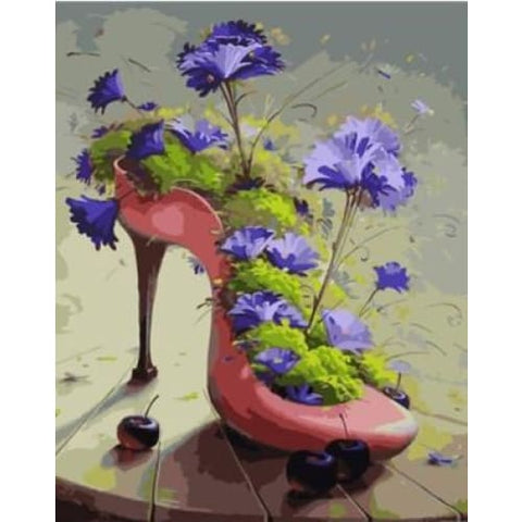 Image of Cornflowers in High Heels – Canvastly DIY Paint By Numbers -