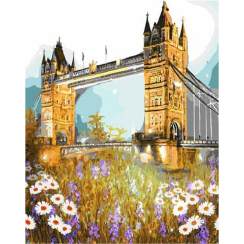 Image of Daisies Under The Bridge – Canvastly DIY Paint By Numbers - 