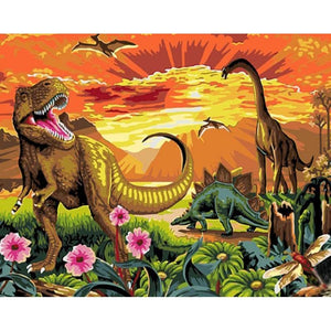 Dinosaurs - Canvastly DIY Paint By Numbers - 40x50cm/16x20’’