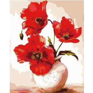 Flowers In Vase - Canvastly DIY Paint By Numbers - 