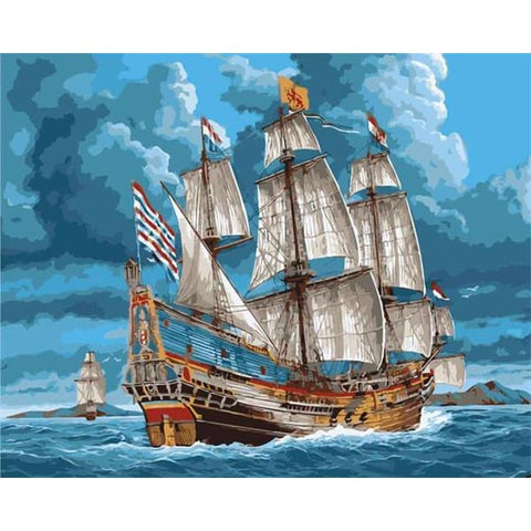Image of Frigate – Canvastly DIY Paint By Numbers - 40X50cm/16X20’’ -