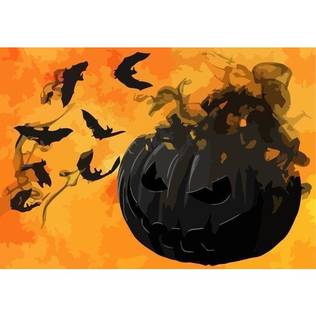 Halloween Pumpkin - Canvastly DIY Paint By Numbers - 