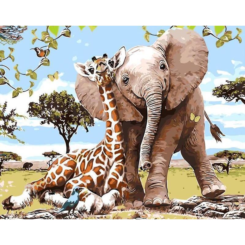 Happy Safari Animals - Canvastly DIY Paint By Numbers - 