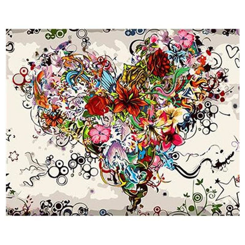 Image of Heart Full of Flowers – Canvastly DIY Paint by Numbers - 