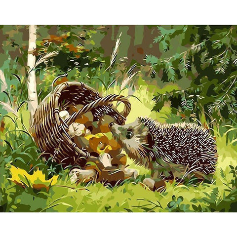 Image of Hedgehog - Canvastly DIY Paint By Numbers - 40x50cm/16x20’’