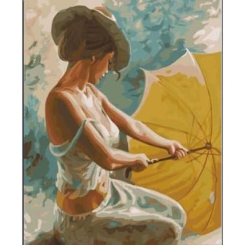Image of Lady with a Sunshade – Canvastly DIY Paint By Numbers - 