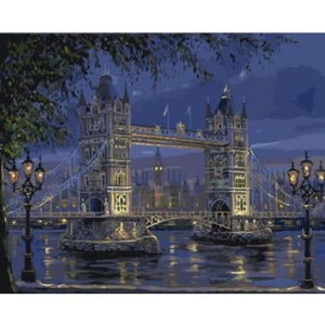 London Bridge by Night – Canvastly DIY Paint By Numbers - 