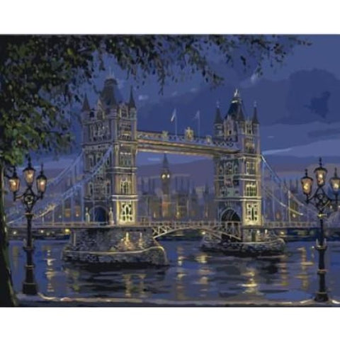 Image of London Bridge by Night – Canvastly DIY Paint By Numbers - 