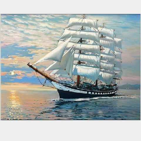 Ocean Ship - Canvastly DIY Paint By Numbers - 