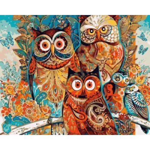 Owls - Canvastly DIY Paint By Numbers - 40x50cm/16x20’’