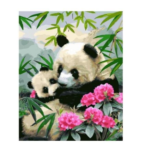 Panda Family - Canvastly DIY Paint By Numbers - 