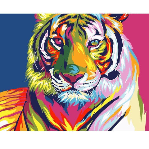 Image of Psychedelic Snow Tiger - Canvastly DIY Paint By Numbers - 
