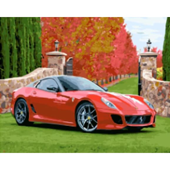 Red Ferrari – Canvastly DIY Paint By Numbers - 