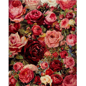 Red Vintage Flowers - Canvastly DIY Paint By Numbers - 