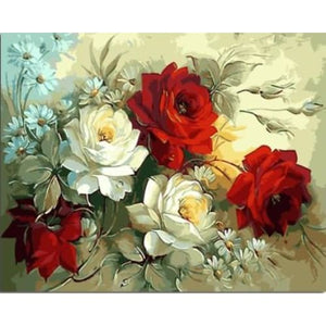 Roses and Daisies – Canvastly DIY Paint By Numbers - 