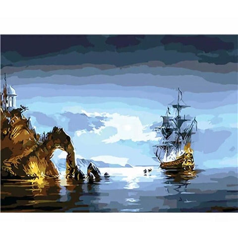 Image of Sail Away – Canvastly DIY Paint By Numbers - 40X50 