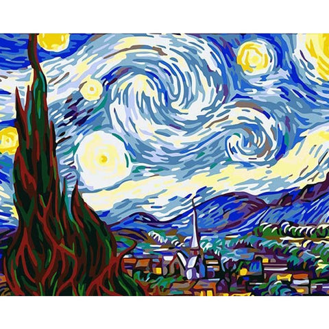 Image of Starry Night - Canvastly DIY Paint By Numbers - 