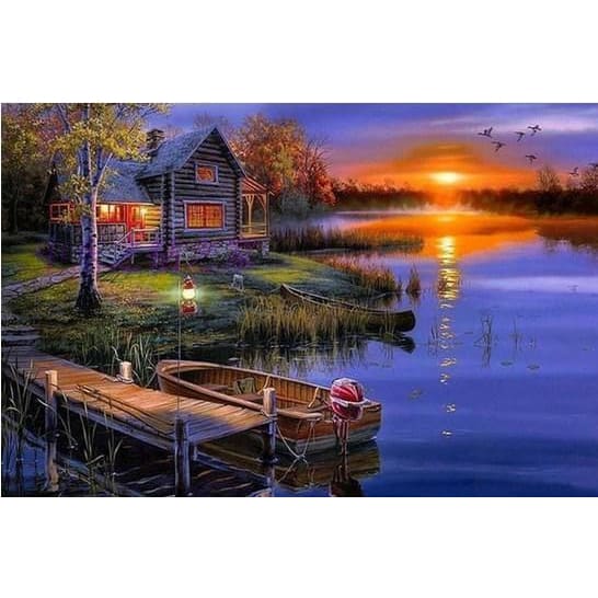 Sunset Lake - Canvastly DIY Paint By Numbers - 