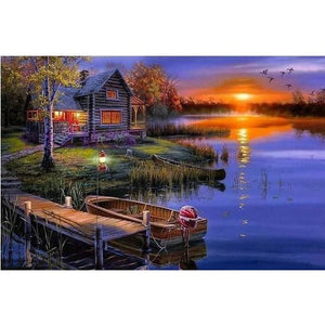 Sunset Lake - Canvastly DIY Paint By Numbers - 