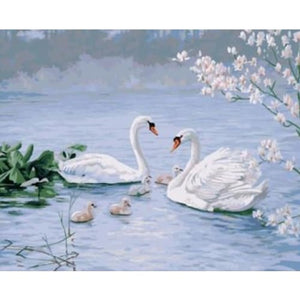Swan Family – Canvastly DIY Paint By Numbers - 