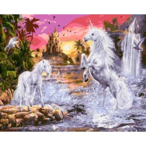 Image of Unicorns – Canvastly DIY Paint By Numbers - 40X50cm/16X20’’ 