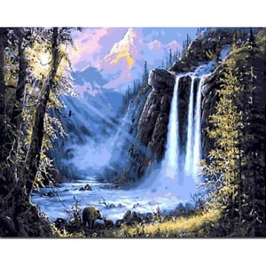 Waterfall in the Forest – Canvastly DIY Paint By Numbers - 