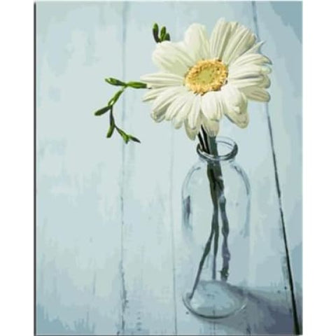 Image of White Chrysanthemum – Canvastly DIY Paint By Numbers - 