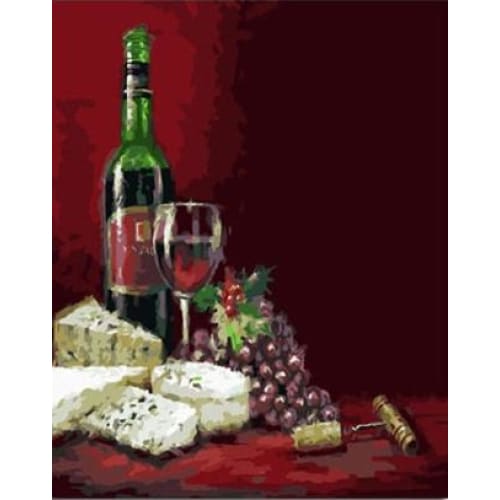 Wine and Cheese – Canvastly DIY Paint By Numbers - 