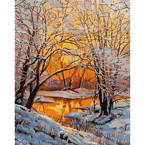 Image of Winter Sun - Canvastly DIY Paint By Numbers - 