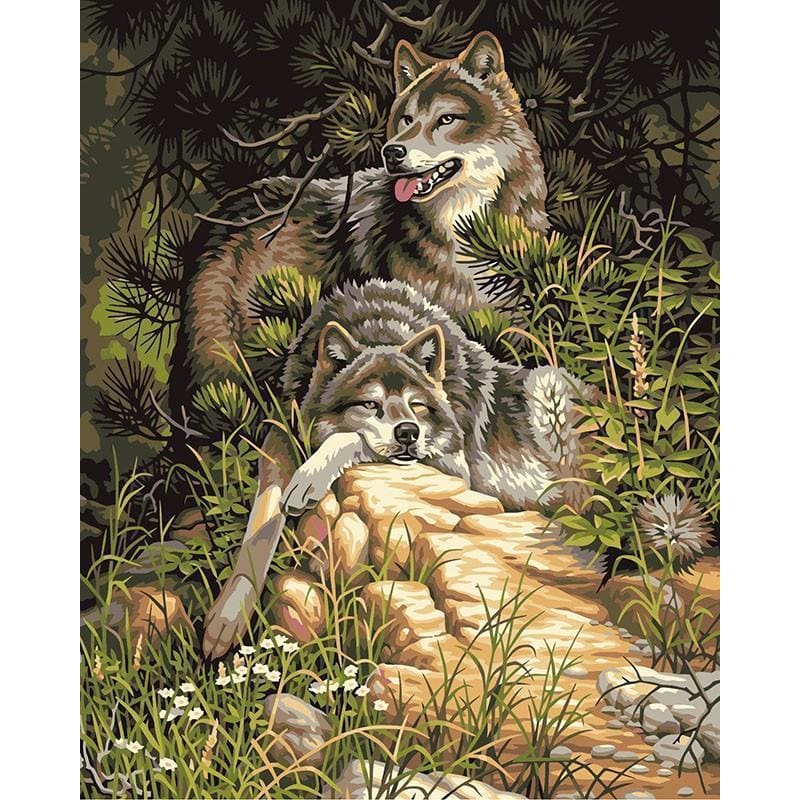 Wolves in the Forest - Canvastly DIY Paint By Numbers - 